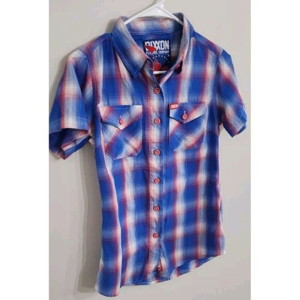 Women's Dixxon Flannel Co. Short Sleeve Button Up Small‎ Glory Americana Bamboo